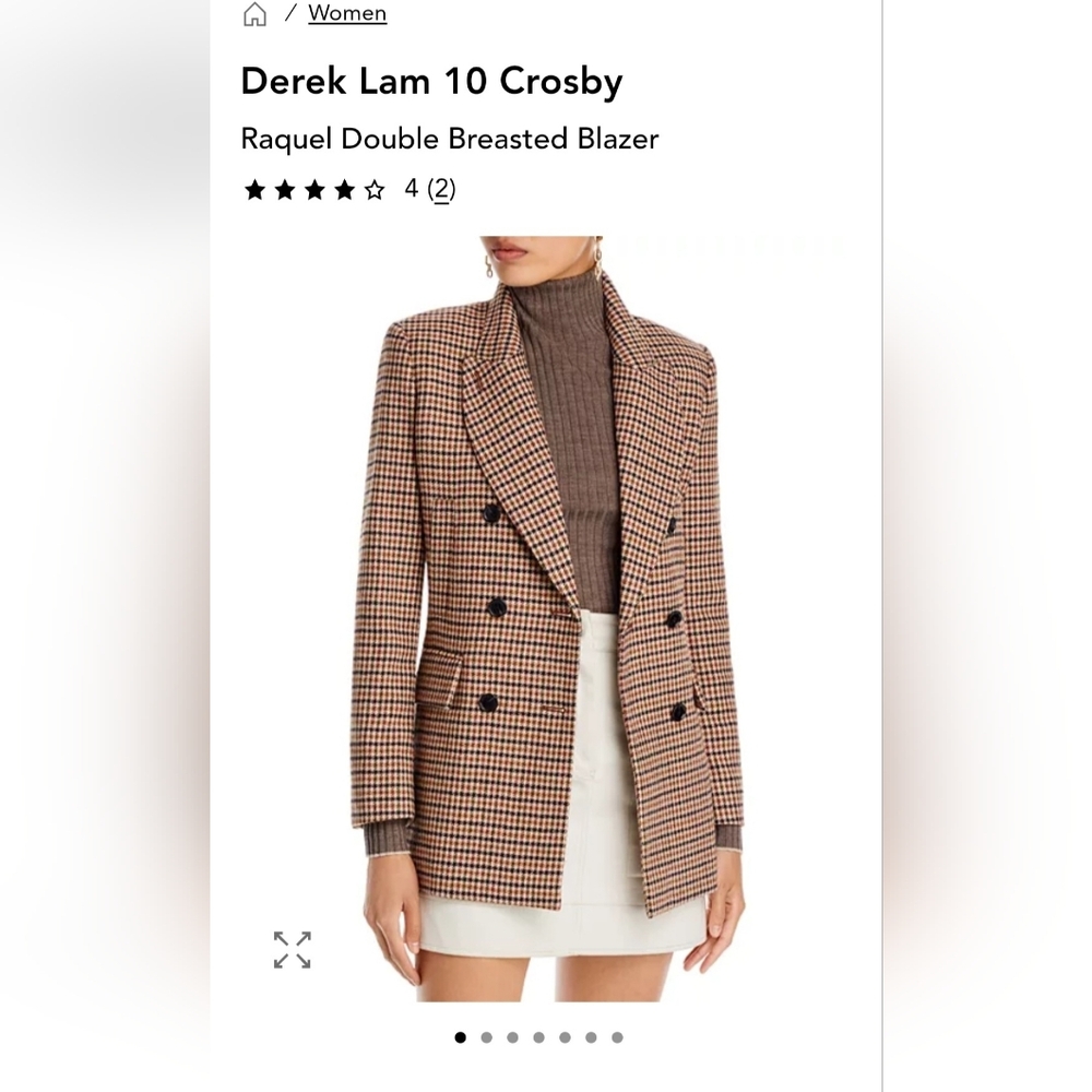 Derek Lam 10 Crosby Raquel Double Breasted Blazer Size 4